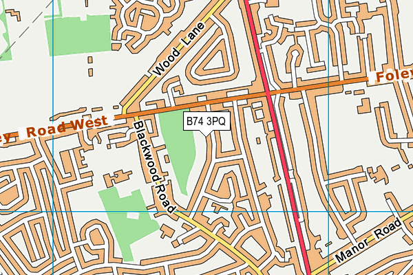 B74 3PQ map - OS VectorMap District (Ordnance Survey)