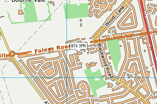 B74 3PR map - OS VectorMap District (Ordnance Survey)