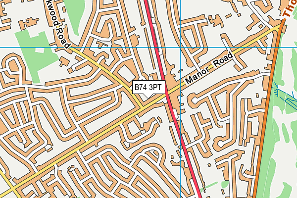 B74 3PT map - OS VectorMap District (Ordnance Survey)