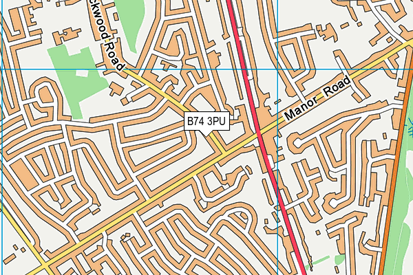 B74 3PU map - OS VectorMap District (Ordnance Survey)
