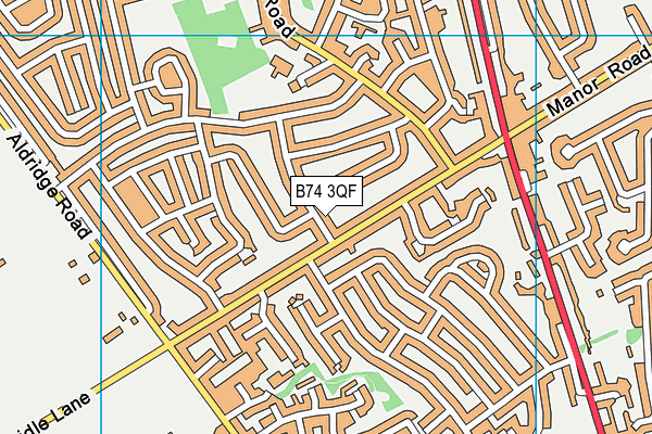 B74 3QF map - OS VectorMap District (Ordnance Survey)