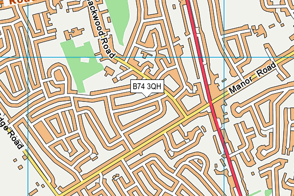 B74 3QH map - OS VectorMap District (Ordnance Survey)