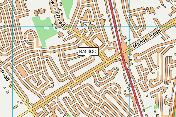 B74 3QQ map - OS VectorMap District (Ordnance Survey)