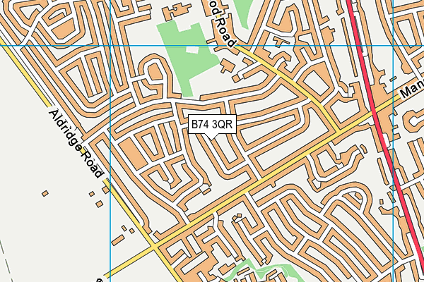 B74 3QR map - OS VectorMap District (Ordnance Survey)