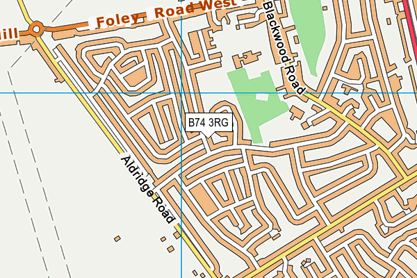 B74 3RG map - OS VectorMap District (Ordnance Survey)