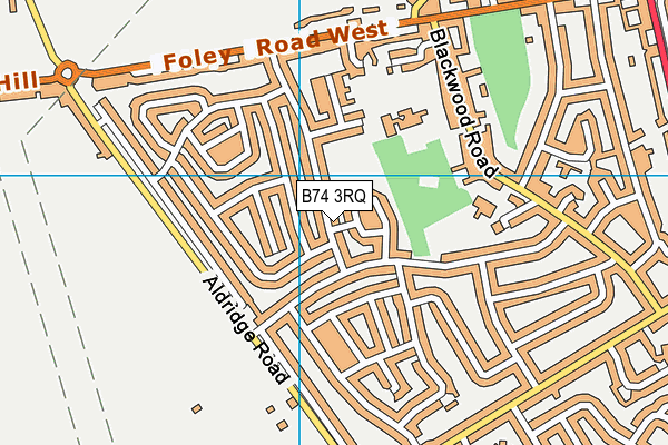 B74 3RQ map - OS VectorMap District (Ordnance Survey)