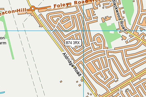 B74 3RX map - OS VectorMap District (Ordnance Survey)