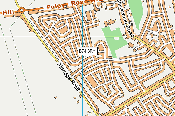 B74 3RY map - OS VectorMap District (Ordnance Survey)