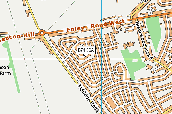 B74 3SA map - OS VectorMap District (Ordnance Survey)