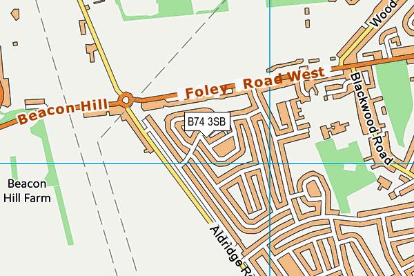 B74 3SB map - OS VectorMap District (Ordnance Survey)