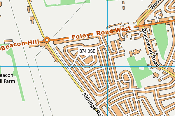 B74 3SE map - OS VectorMap District (Ordnance Survey)