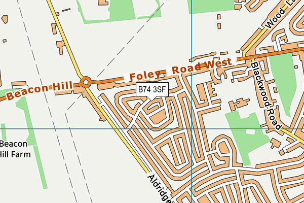 B74 3SF map - OS VectorMap District (Ordnance Survey)