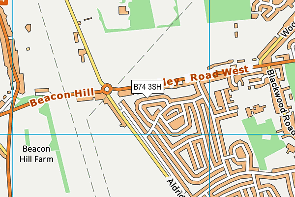 B74 3SH map - OS VectorMap District (Ordnance Survey)