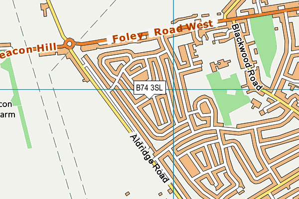 B74 3SL map - OS VectorMap District (Ordnance Survey)