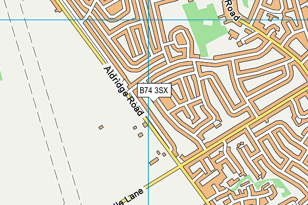 B74 3SX map - OS VectorMap District (Ordnance Survey)