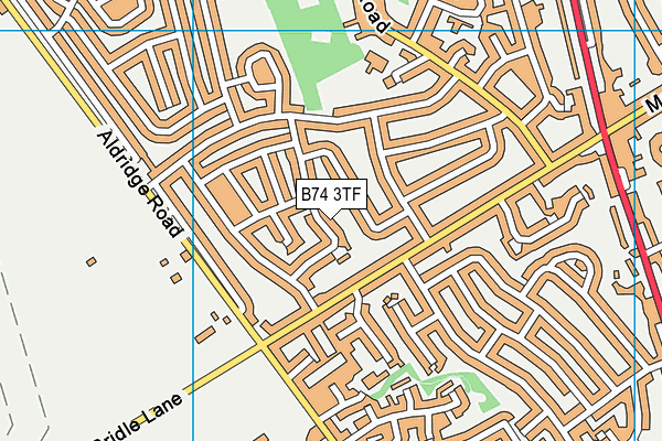 B74 3TF map - OS VectorMap District (Ordnance Survey)