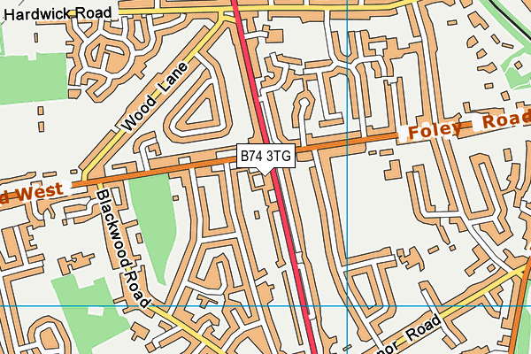 B74 3TG map - OS VectorMap District (Ordnance Survey)