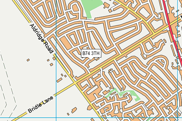 B74 3TH map - OS VectorMap District (Ordnance Survey)