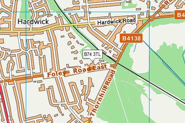 B74 3TL map - OS VectorMap District (Ordnance Survey)