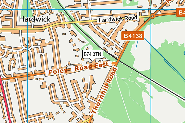 B74 3TN map - OS VectorMap District (Ordnance Survey)