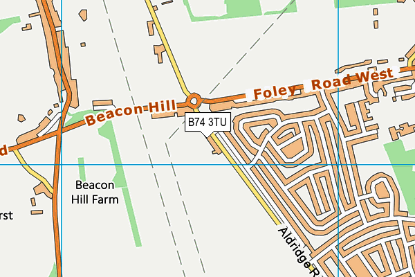 B74 3TU map - OS VectorMap District (Ordnance Survey)