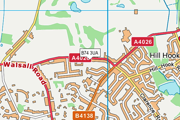 B74 3UA map - OS VectorMap District (Ordnance Survey)