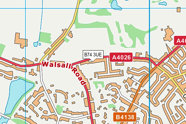 B74 3UE map - OS VectorMap District (Ordnance Survey)