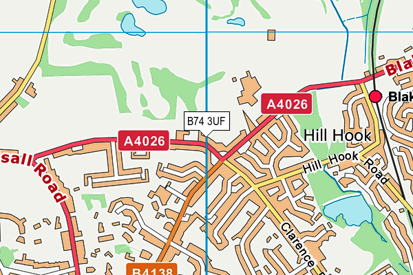 B74 3UF map - OS VectorMap District (Ordnance Survey)