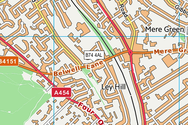 B74 4AL map - OS VectorMap District (Ordnance Survey)