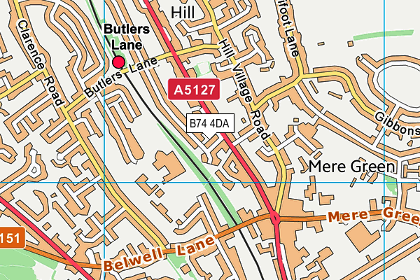B74 4DA map - OS VectorMap District (Ordnance Survey)