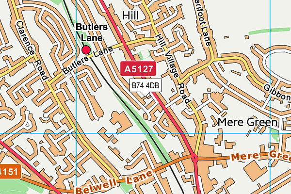 B74 4DB map - OS VectorMap District (Ordnance Survey)