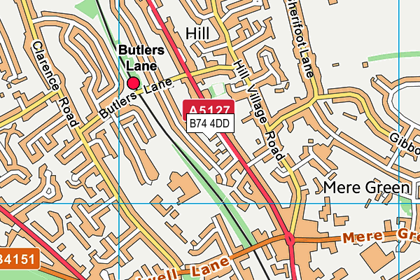 B74 4DD map - OS VectorMap District (Ordnance Survey)