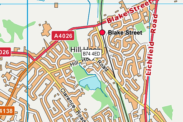 B74 4ED map - OS VectorMap District (Ordnance Survey)