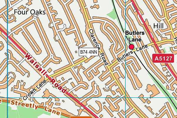 B74 4NN map - OS VectorMap District (Ordnance Survey)