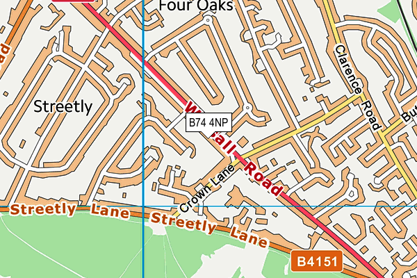 B74 4NP map - OS VectorMap District (Ordnance Survey)