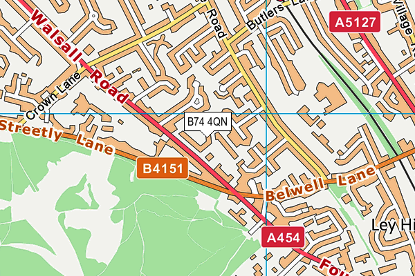 B74 4QN map - OS VectorMap District (Ordnance Survey)