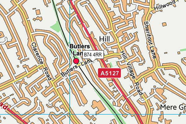 B74 4RR map - OS VectorMap District (Ordnance Survey)