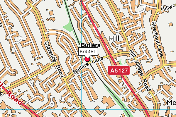 B74 4RT map - OS VectorMap District (Ordnance Survey)