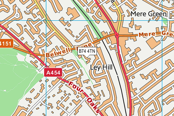 B74 4TN map - OS VectorMap District (Ordnance Survey)