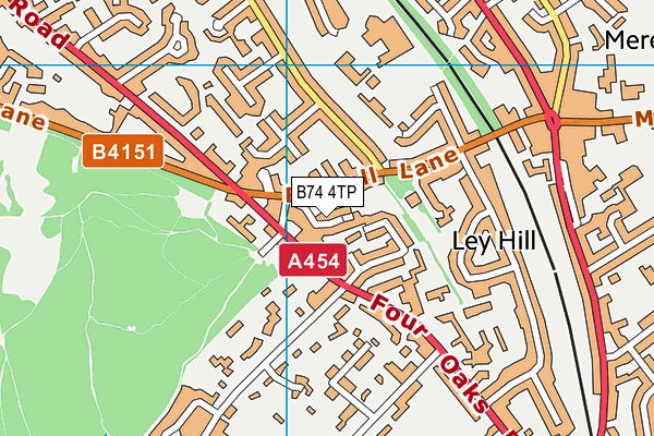 B74 4TP map - OS VectorMap District (Ordnance Survey)