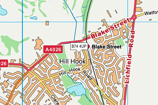 B74 4UP map - OS VectorMap District (Ordnance Survey)