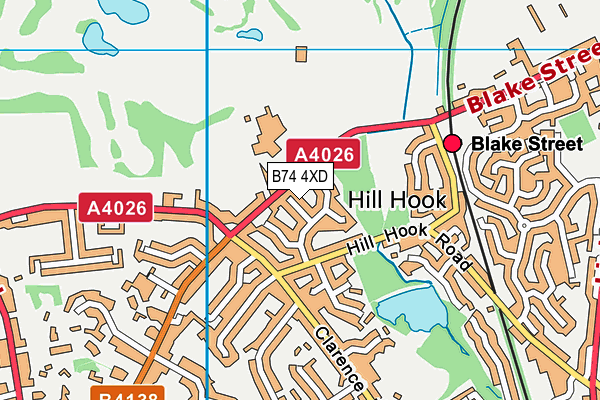 B74 4XD map - OS VectorMap District (Ordnance Survey)