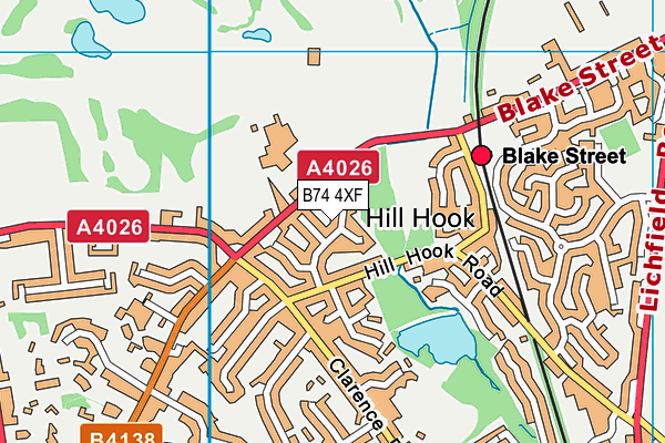 B74 4XF map - OS VectorMap District (Ordnance Survey)