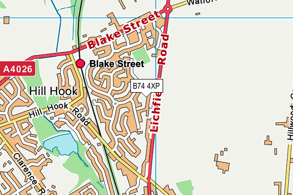B74 4XP map - OS VectorMap District (Ordnance Survey)