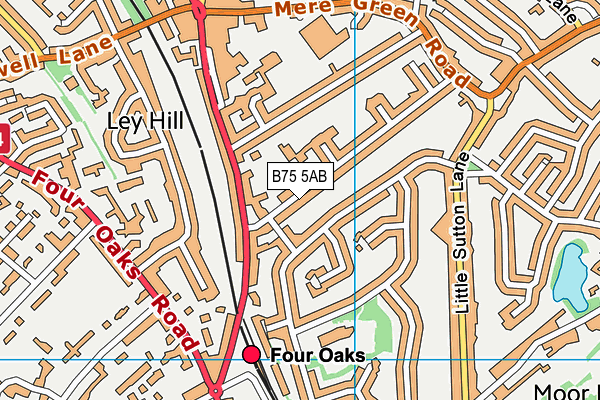 B75 5AB map - OS VectorMap District (Ordnance Survey)