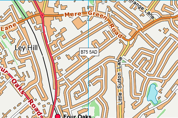 B75 5AD map - OS VectorMap District (Ordnance Survey)