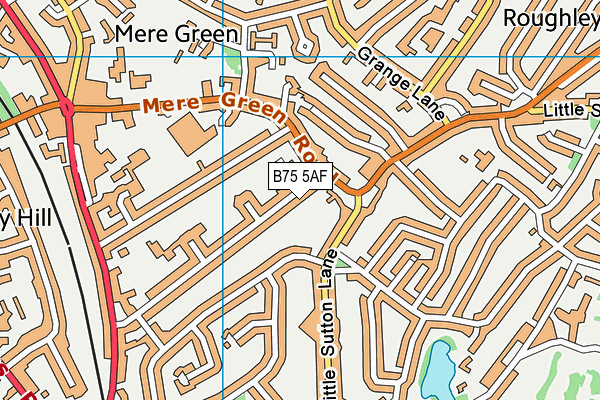 B75 5AF map - OS VectorMap District (Ordnance Survey)