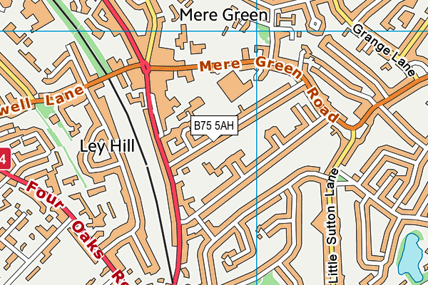 B75 5AH map - OS VectorMap District (Ordnance Survey)