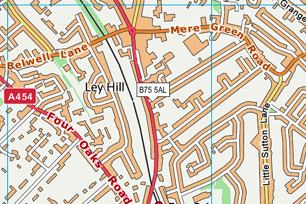 B75 5AL map - OS VectorMap District (Ordnance Survey)