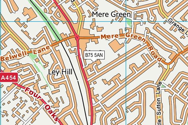 B75 5AN map - OS VectorMap District (Ordnance Survey)